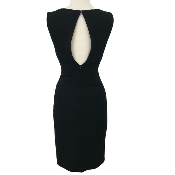 Cache Dress Womens 0 Black Animal Print Sleeveless Scoop Neck Lined Bodycon Zip - Picture 3 of 8